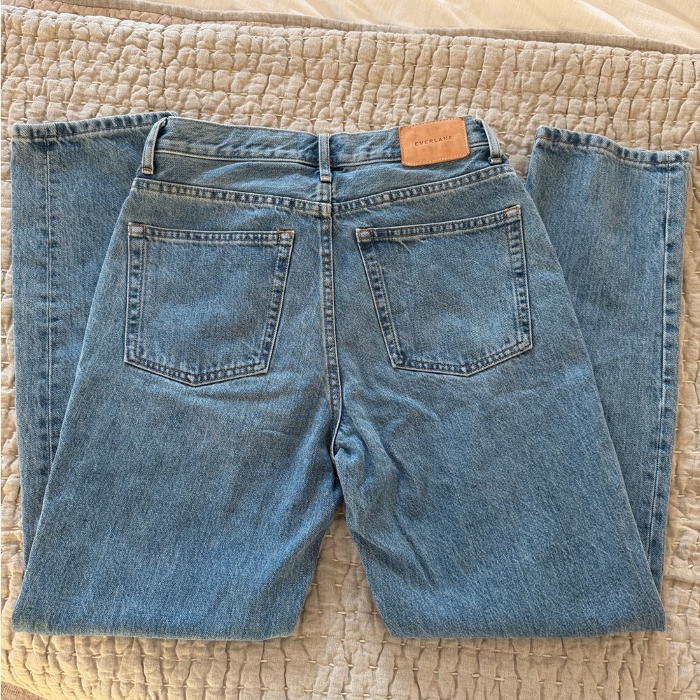 Everlane The High Rise Cheeky Straight Jeans Light/Mid Wash 27 Regular - Picture 4 of 7